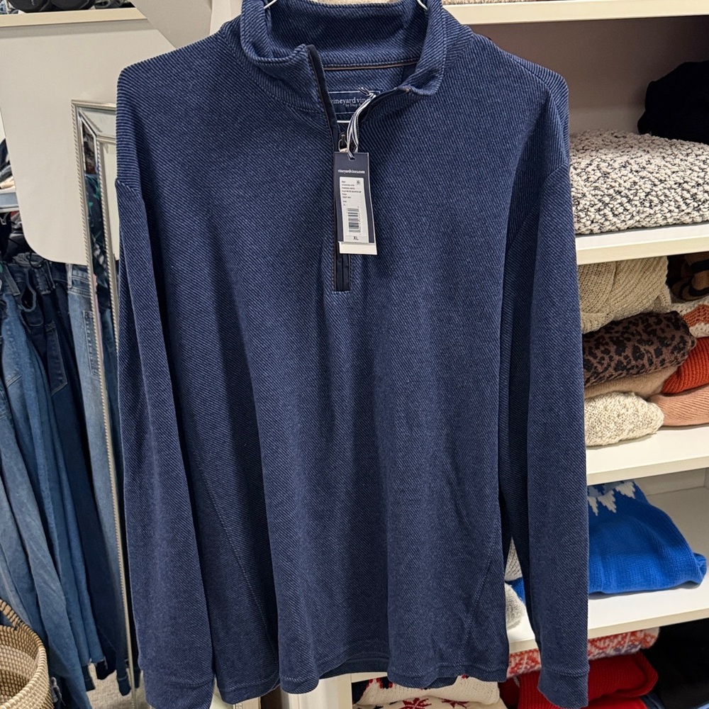 NWT Vineyard Vines Men's sweater Navy Half-Zip Pullover